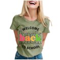 thumbnail image 1 of LUOGENLI T-shirts pour Femme pour Femmes T-shirts pour Dames à la Mode Rentrée des Classes Imprimé Manches Courtes Col Rond T-Shirt T-shirts pour Femmes T-shirts Graphiques T-shirts Amusants Vêtements d'Été Vert Clair TTG, 1 of 4