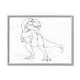 thumbnail image 2 of Stupell Industries T-Rex Dinosaur Portrait Minimal Outline Linework Black Framed, 24 x 30, Design by Ziwei Li, 2 of 5