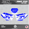 thumbnail image 3 of Kalair GFX Graphics Kit for Suzuki RMZ250 (2007-2009) Icon Series, 3 of 5