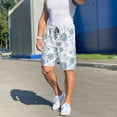 thumbnail image 6 of Balery Retro ice blue snowflakes Men's Cotton Knit Pajama Shorts Waistband & Pockets,Short Pajama Pants-Small, 6 of 8