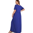 thumbnail image 4 of Asklazy Women's Short Sleeve Loose Plain Maxi Dresses Casual Long Dresses with Pockets,US Size,Royal Blue,3XL, 4 of 11