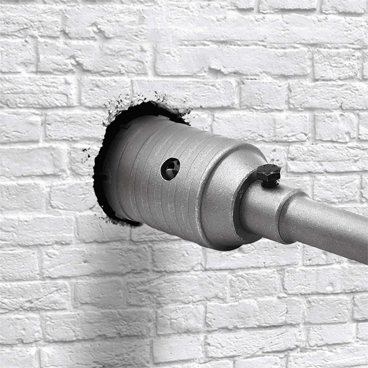 1Set 2 1/2 Inch Concrete Hole Saw with 220mm SDS Plus Shank, 65mm Wall Hole Saw Drill Bit for Cement Brick Stone Wall
