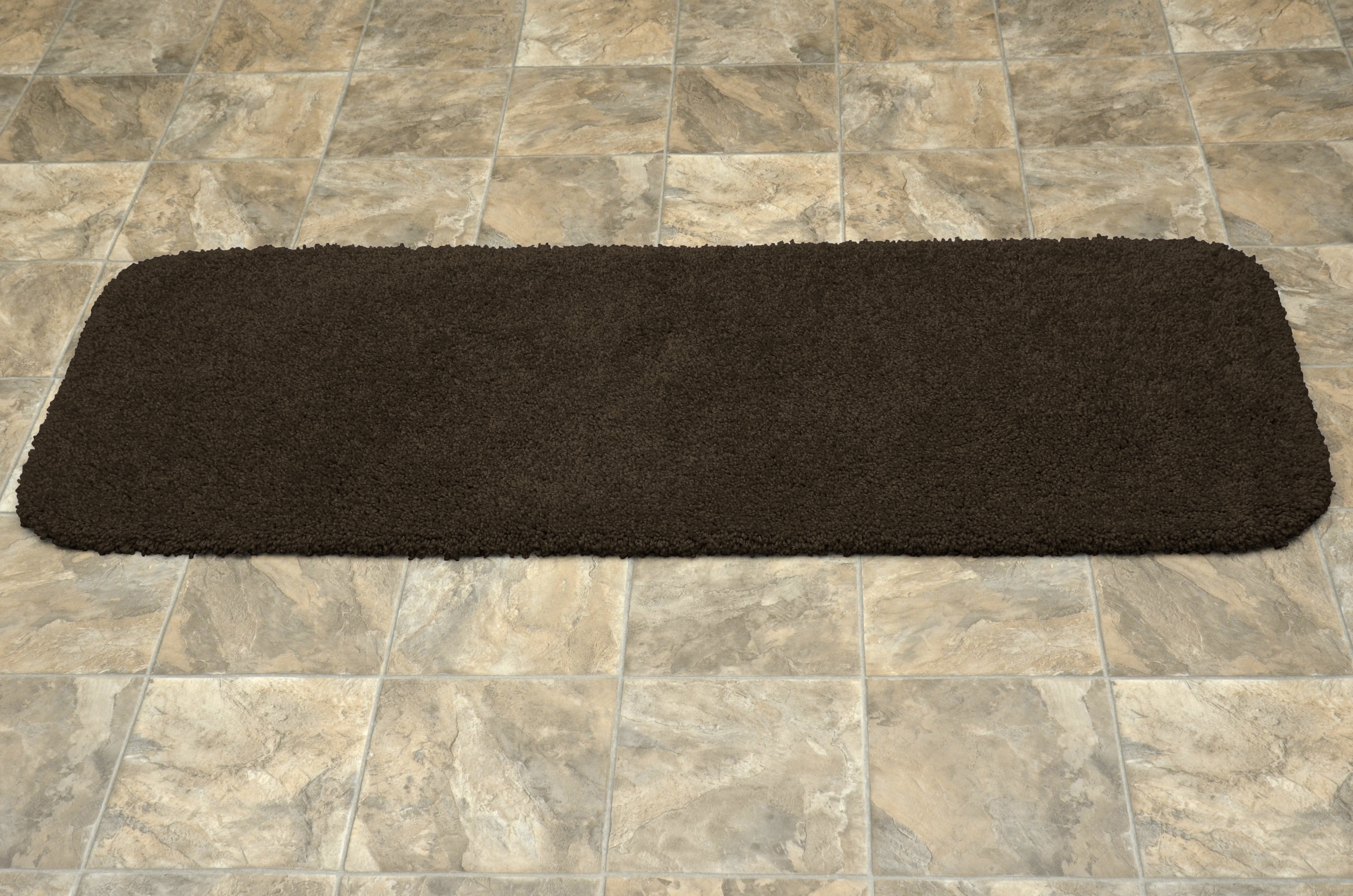 Garland Rug Serendipity Washable Nylon Chocolate Bathroom Runner, 22" x 60"
