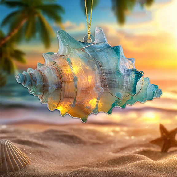 Clearance Under $5 Acrylic Sea Turtle Conch Crab Hanging Ornament Transparent Beach Theme Home Decor,1PC,Multicolor