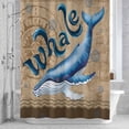 thumbnail image 2 of Summer Blue Sea Whale Bathroom Shower Curtain, Nautical Vintage Ocean Wave Compass Sailboat Linen Waterproof Washable Soft Bath Curtain for Bathtub Decor with 12 Hooks&Grommet, 66x72 Inch, 2 of 9