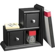 Midnight Black Reversible Bookend - 2 Drawer(s) - Desktop - Black - Wood, Metal - 1Each