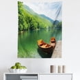 thumbnail image 1 of Nature Tapestry, Boats on the Lake by Forest Surreal Serene in Woodland Paastoral Landscape, Fabric Wall Hanging Decor for Bedroom Living Room Dorm, 5 Sizes, Fern Green Cinnamon, by Ambesonne, 1 of 1