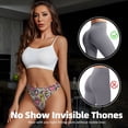 thumbnail image 4 of Thongs for Women - Pink Green Owl No Show Seamless Womens Thongs Underwear, Soft Stretch G String Thongs for Women,Cuteness Ladies Thong Bikini Panties Briefs, 4 of 5
