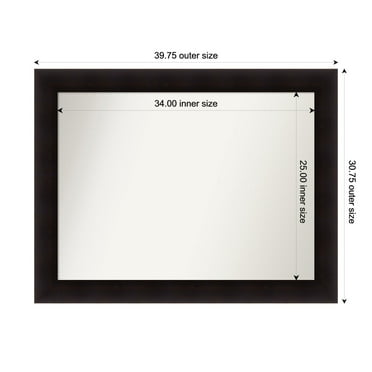 Amanti Art Custom Wall and Bathroom Mirror (30.75 x 39.75 in.), Portico Espresso Frame