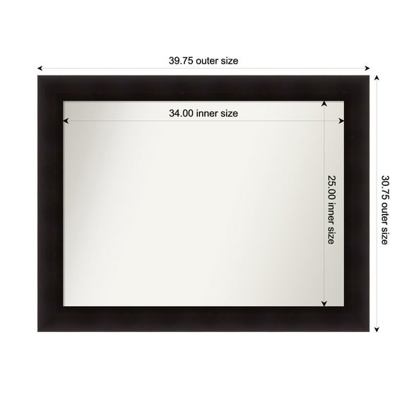 Amanti Art Custom Wall and Bathroom Mirror (30.75 x 39.75 in.), Portico Espresso Frame