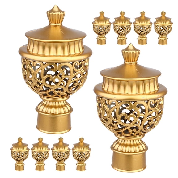 WHAMVOX 10pcs Curtain Rod Cap Finials Plastic Drapery Rail Pole Head Cap Window Treatment Hardware Decorative Rail End Roman Style Finials For Home