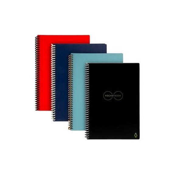 Rocketbook Core Digital Reusable Notebook - Teal - Letter Size Eco-friendly Notebook (8.5" x 11") - 32 Dot-Grid Pages - Includes 1 Pen and Microfiber Cloth