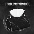 thumbnail image 6 of Lsque Black Marble Texture Abstract Printed Long Tissue Box Cover Holder, Facial Paper Organizer Dispenser,Triangle with Bottom Belt, PVC Leather Decorative Organizer, 6 of 9