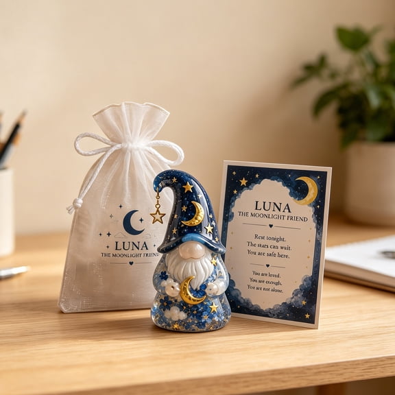 HHJZPR Pocket Hug Resin Gnome Figurine Gift Set, 3.15 Inch Mini Encouragement Gnome Ornament with Blessing Card & Drawstring Pouch, Positive Thinking Keepsake Gift