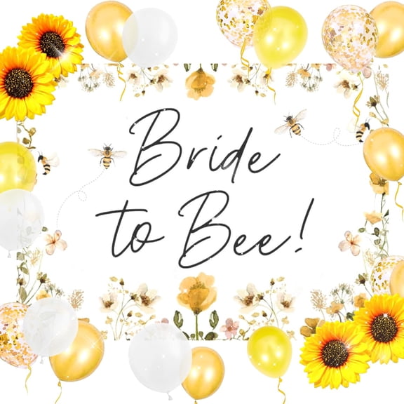 Bride to Bee Bridal Shower Decoration Balloons Backdrop Sunflowers Bee Theme Bridal Shower Decorations Wedding Bride to Be Engagement Banner Props