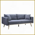 thumbnail image 5 of Easton 75" Dark Gray Linen Sofa – Modern Living Room Piece with USB Port, Pillows & Magazine Pockets, 5 of 5