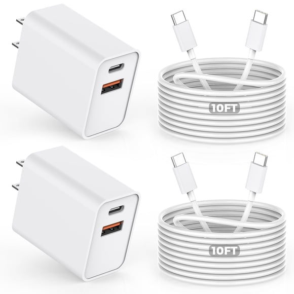 Cargador DelTucci de doble puerto USB C+A de 20 W para iPhone 16e con cable