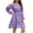 Purple, variant on Drses Women's Casual Dresses Women Fashion Solid Long Sleeves No Collar Puff Sleeves Mid-Rise One Shoulder Dress Summer Dresses for Women 2024