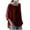 Wine-93, variant on Mittory Women's 3/4 Sleeve Cotton Linen Loose Shirts Plus Size Round Neck Solid Color Loose Fit Casual Tees