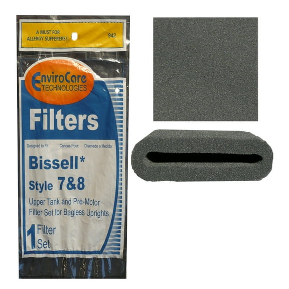 1 Set of Bissell Type 7, 8, 14 Foam Vacuum Cleaner Filter Kit Style 3093, 3290 Upper Tank Filter   Premotor Filter