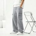 thumbnail image 5 of Boys Flare Jeans Waisted Wide Leg Jeans Denim Pants for Kids Gray 13-14 Years, 5 of 5