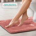 thumbnail image 4 of 1 Contour Clara Clark Bath Mat Bathroom Rug - Absorbent Memory Foam Bath Rugs - Non-Slip, Thick, Cozy Velvet Feel Microfiber Bathrug, Plush Shower, Toilet- Floor Bathmats Carpet - White - 24"x19", 4 of 6