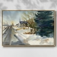 thumbnail image 2 of Congregational Church in Winter - Framed Gallery Wrapped Holiday Canvas - 25 x 37 - Natural Wood Frame, 2 of 8