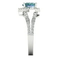 thumbnail image 3 of 1.49 ct Heart Cut Blue Moissanite with Simulated Diamond Halo Accents 18K White Gold Womens Engagement Ring, 3 of 5