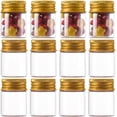 thumbnail image 1 of 20 tubos de ensayo de vidrio transparente de 15 ml, viales de muestra, pequeñas botellas de vidrio con tapón de rosca de aluminio dorado, mini botellas de vidrio, frascos de vidrio., 1 of 9