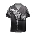 thumbnail image 5 of Daiia Monochrome Leopard Horse Men's Linen Shirts Short Sleeve Casual Shirts Button Down Shirt for Men Beach Summer Wedding Shirt-Medium, 5 of 6