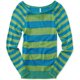 thumbnail image 1 of Aeropostale Suéter de punto con rayas delgadas para mujer, verde, extra pequeño Aeropostale Tejer, 1 of 1
