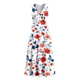thumbnail image 5 of VBVC Women's Floral V-Neck Sleeveless Maxi Dress,Button Detail Loose Flowy Dress For Women,Ladies' Casual Patriotic Summer Sundress with Pockets,Multicolor,S-3XL, 5 of 8