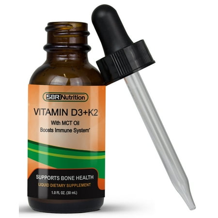 MAX ABSORPTION, Vitamin D3 + K2 (MK-7) Sublingual Liquid Drops with MCT