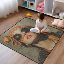 WOBOGO The Hippie Artist Baby Playmats Extra Large Waterproof Rollable Activity Pads for Toddlers 50×50inch