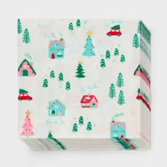 30ct Christmas Winter Village Lunch Napkins - Spritz