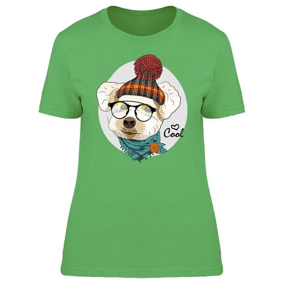 Cool Dog With Glasses And Hat Tee Women's -Image by Shutterstock