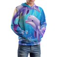 thumbnail image 5 of Two Dolphins in Ocean Waves 3d Sweatshirts Hoodie Fashion Casual Personality Men's Women Street Hoodie Pullovers Long Sleeve Comfortable Top, 5 of 6