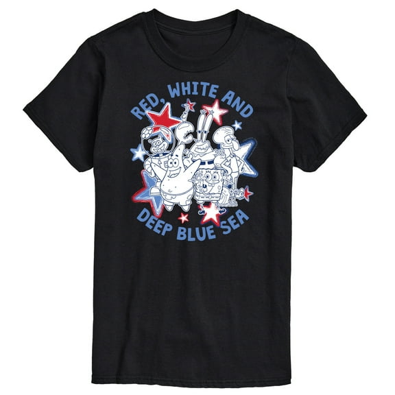 SpongeBob SquarePants - Red, White, and Deep Blue Sea - Men's Short Sleeve Graphic T-Shirt