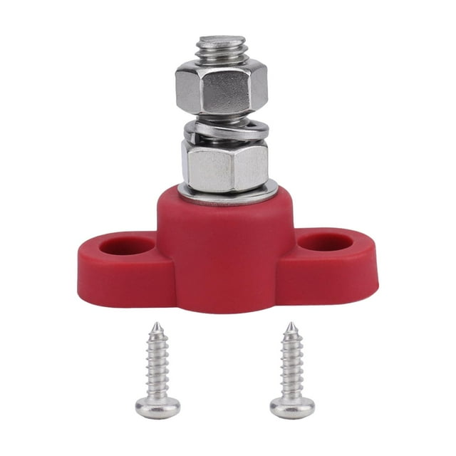 Almencla M10 Terminal Block Bolt Battery Power Terminal Post Bus Bar Durable Battery Post Red