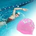 thumbnail image 2 of Unique Bargains 1 Pc Waterproof Square Flower Pattern Swim Cap Pink, 2 of 6