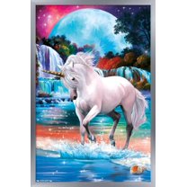 PD Moreno - Fine Art - Unicorn Wall Poster, 14.725" x 22.375", Framed