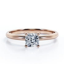 JeenMata 4 Prong 1.5 Carat Cushion Cut Moissanite - Solitaire Right Hand Ring - 18K Rose Gold Plating Over Silver