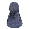 thumbnail image 5 of 4 Pieces Durag Hat for Men, Silk Satin Long Tail Pirate Wave Cap Broken Feather Turban Headwear, 5 of 5