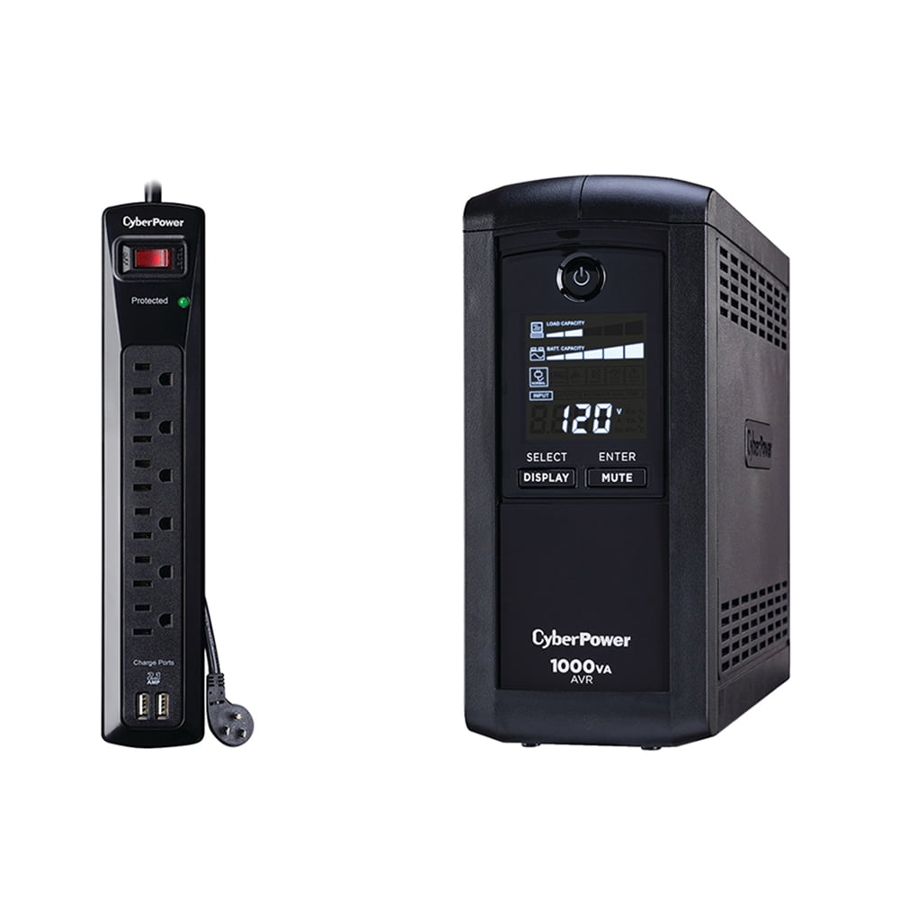 Cyberpower 1000 UPS & 6 Outlet USB Surge Protector