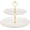 2 Tier White Larger, variant on DUJUST Luxury Larger 3-Tier Cupcake Stand Tower, British Style Porcelain Serving Tray with Golden Trim, Food Grade Dessert Display Stand for Tea Party & Home Décor - 45% Larger Plates