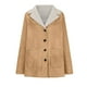 thumbnail image 5 of Chaquetas y abrigos casuales de manga larga sin capucha para mujer, abrigo de invierno cálido compuesto con cuello de solapa y botones, abrigo para mujer, 5 of 7