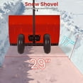 thumbnail image 5 of 30" Wide Metal Snow Shovel with Wheels, Heavy Duty Manual Push Plow & Ice Scraper for Driveway. Back Saver Snow Removal Tool for Car, Seniors,Truck, Sidewalk, 5 of 11