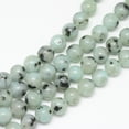 thumbnail image 1 of Natural Sesame Jasper/Kiwi Jasper Bead Strands Round 8~9mm Hole: 1mm about 46pcs/strand 15.3 inch, 1 of 2