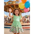 thumbnail image 3 of Aideaone Toddler Girls Dresses Kids Summer Ruffle Sleeve Tie Back Casual Sundress 2-8T, 3 of 7