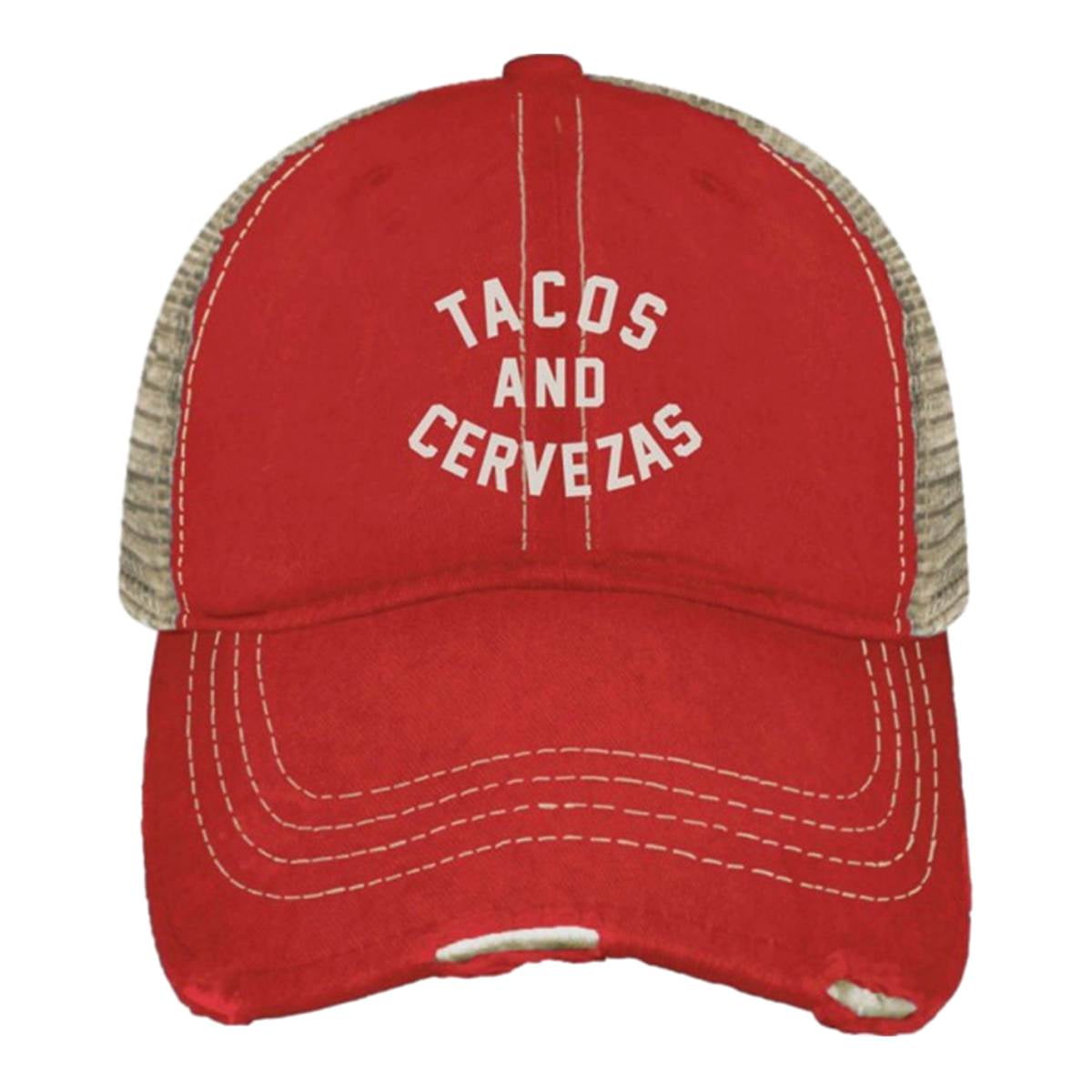 Tacos and Cervezas Retro Brand Red Mesh 